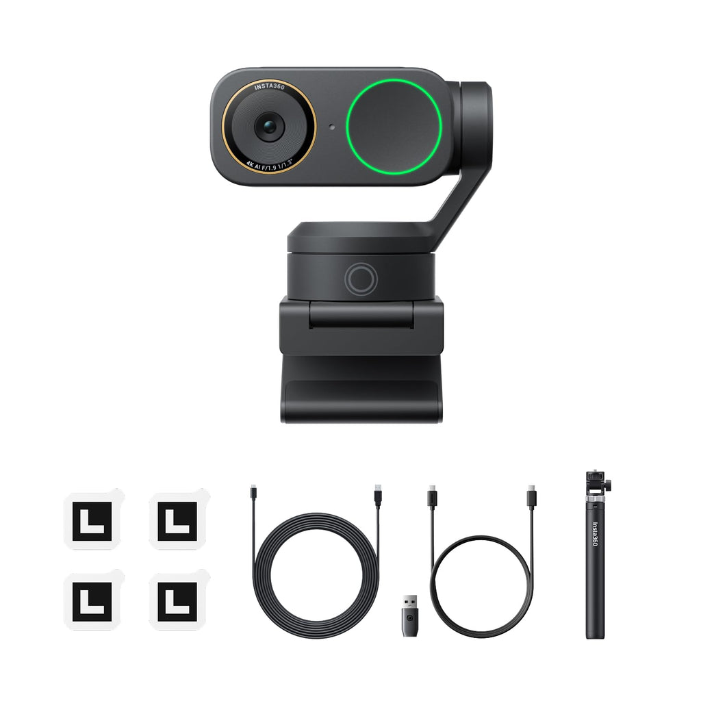 Insta360 Link 2 Pro â 4K PTZ Webcam for PC/Mac, 1/1.3â Sensor, Low-Light, AI Tracking, HDR, Directional Noise-Canceling Mics, Supports Stream Deck, Zoom, Teams, Twitch for Streaming or Meetings