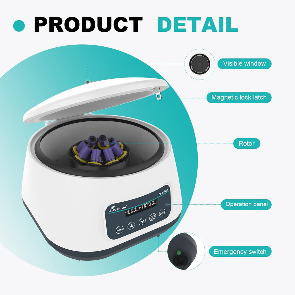 JOANLAB LC-400 PRP Centrifuge, 8x2/5/10ml & 4x15ml Tubes