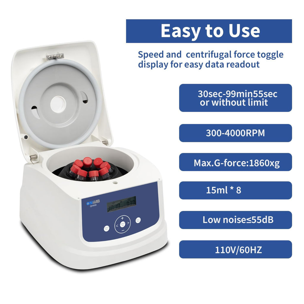 ONiLAB PRP Centrifuge, 8X15ml/10ml/7ml/1.5-5ml, 300-4000RPM, Max 1860Ãg