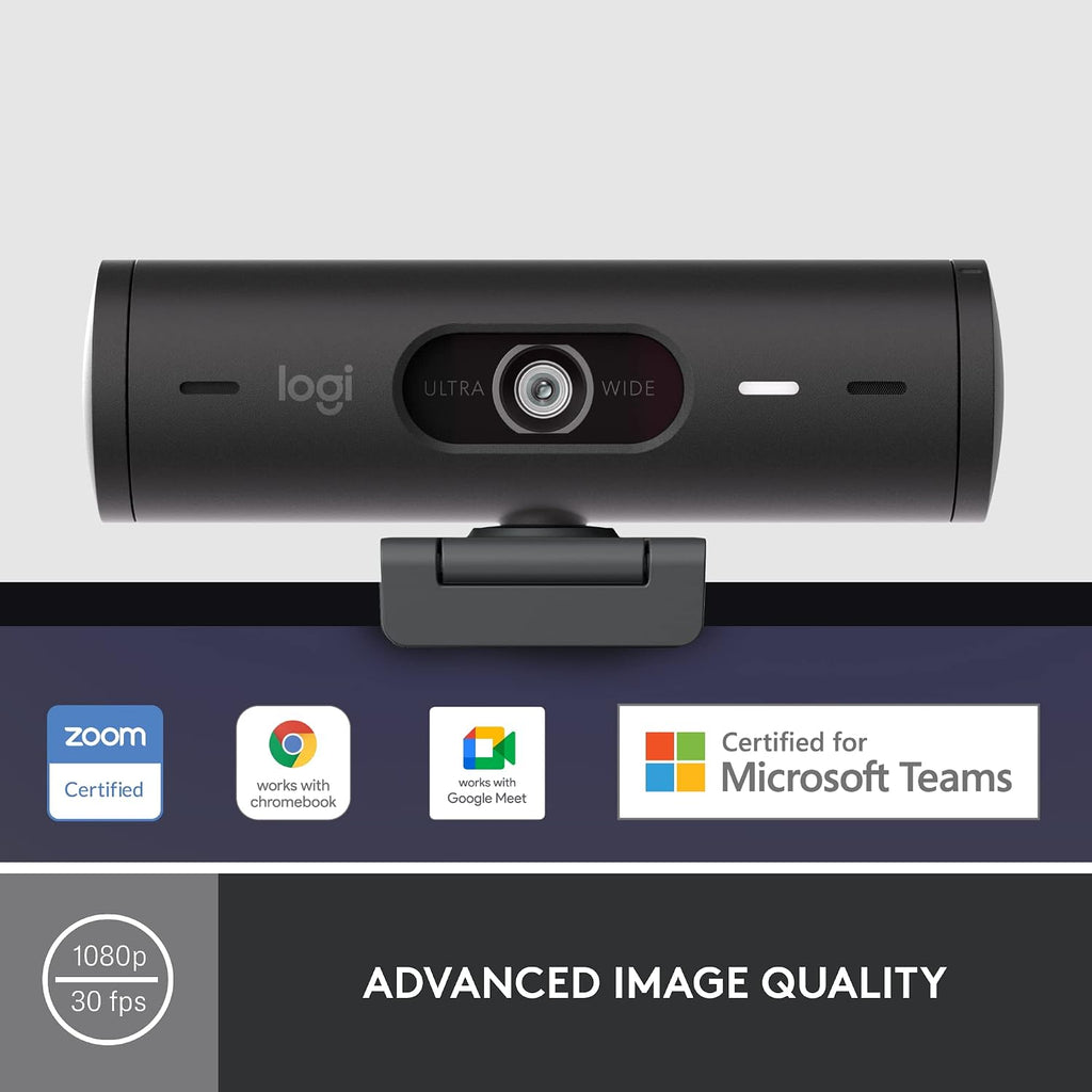 Logitech Brio 501 Full HD Webcam Auto Light Correction Show Mode - Black