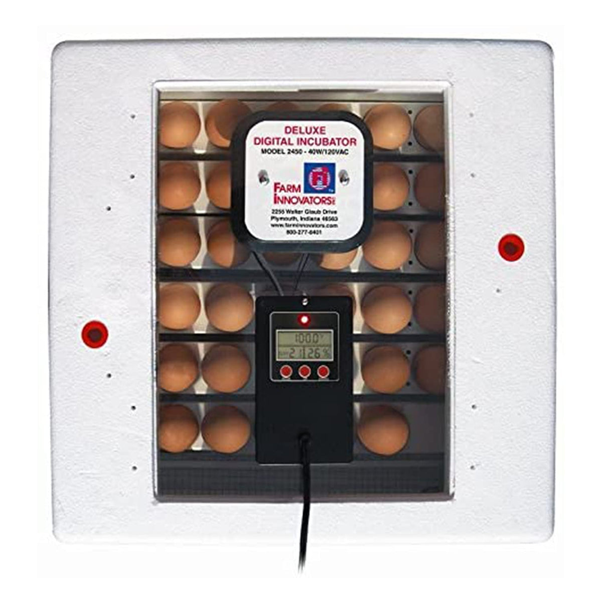Farm Innovators 2450 Digital Circulated Air Incubator with Egg Turner