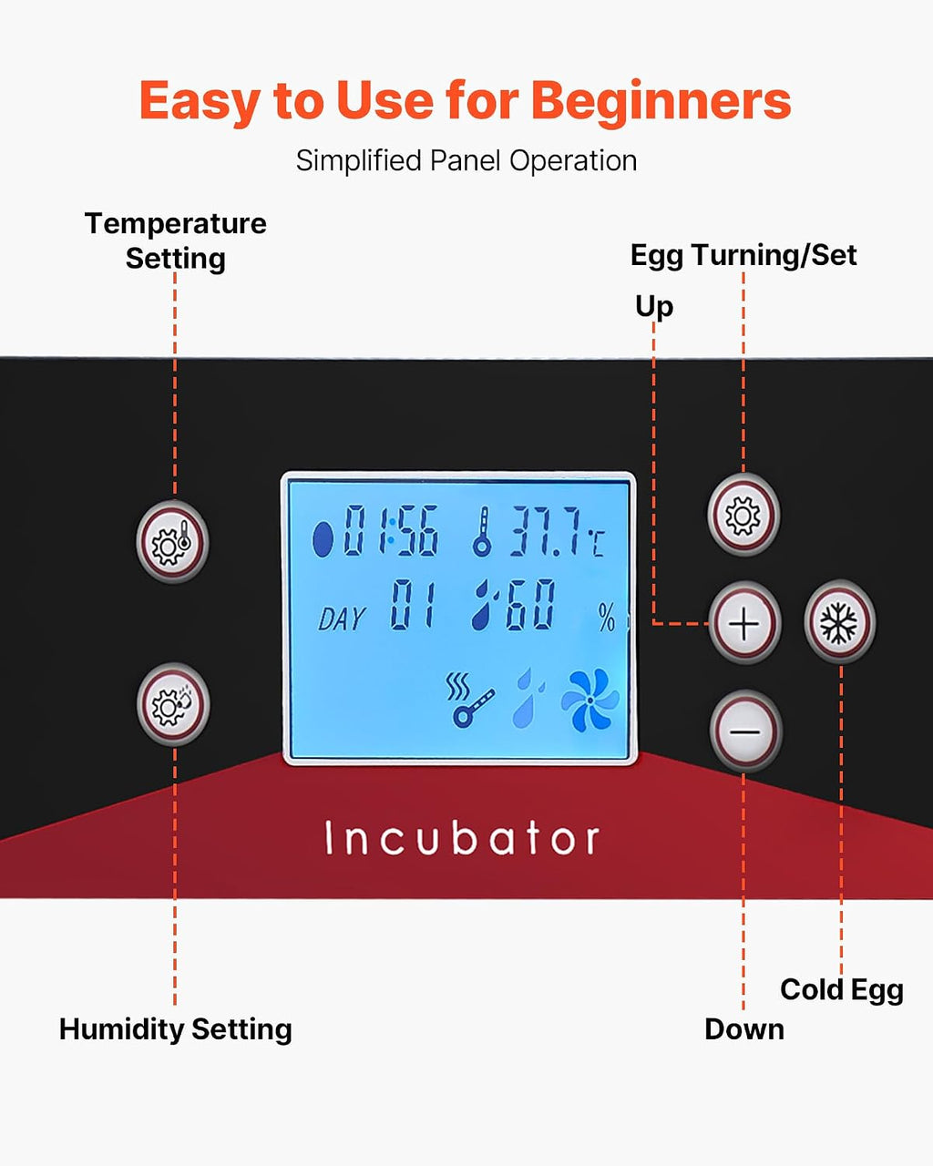 VEVOR 400 Egg Incubator, Poultry Incubator Cabinet with Automatic Eggs Turning, Temperature & Humidity Control, Heating & Cooling Egg Hatcher, Commercial Incubators for Hatching Chicks Ducks Goose