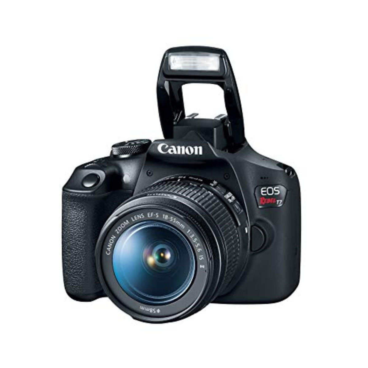 Canon EOS Rebel T7 DSLR Camera Double Zoom Lens Kit with EF-S 18-55mm and EF 75-300mm Lenses, 24.1 Megapixel CMOS (APS-C) Sensor, Full HD Videos, Wi-Fi, Beginner Photographers, Digital Camera, Black