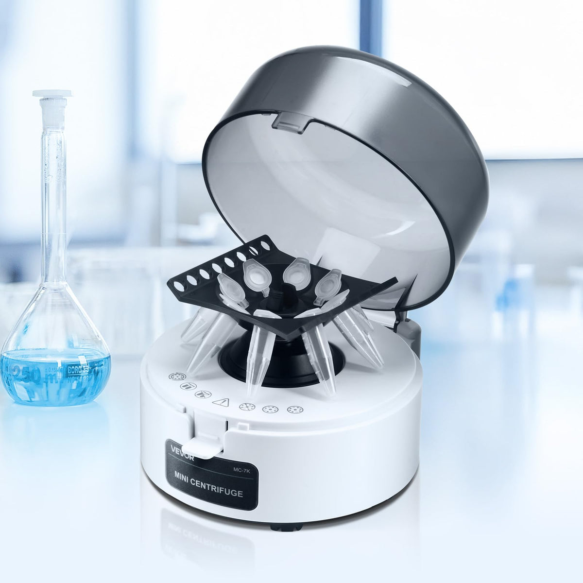 VEVOR Centrifuge Machine, 100-2100xg RCF Electric Laboratory Centrifuge Machine with 1 Rotor for 2/5/10/15/50ml Tube Capacity, Low Speed 500-4000rpm with Timer, Widely Used in Various Experiments