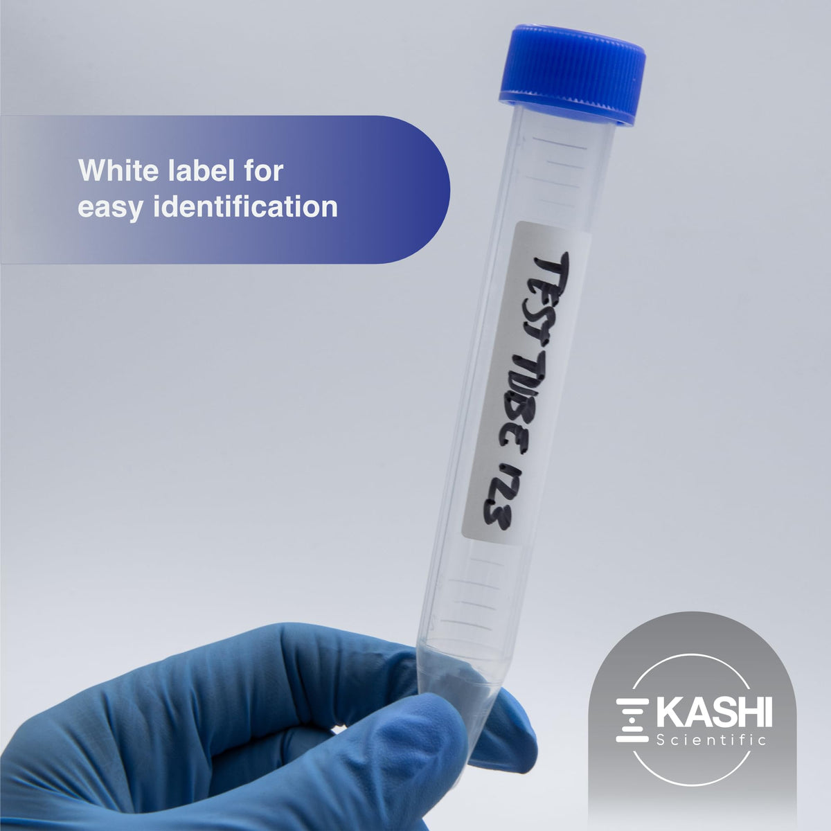 Kashi Scientific 50mL Self Standing Centrifuge Tubes with Screw Cap Lid, Lab Grade Polypropylene Plastic, Skirted, Printed Graduation, Write-on Spot [50mL Self-Standing, 500]