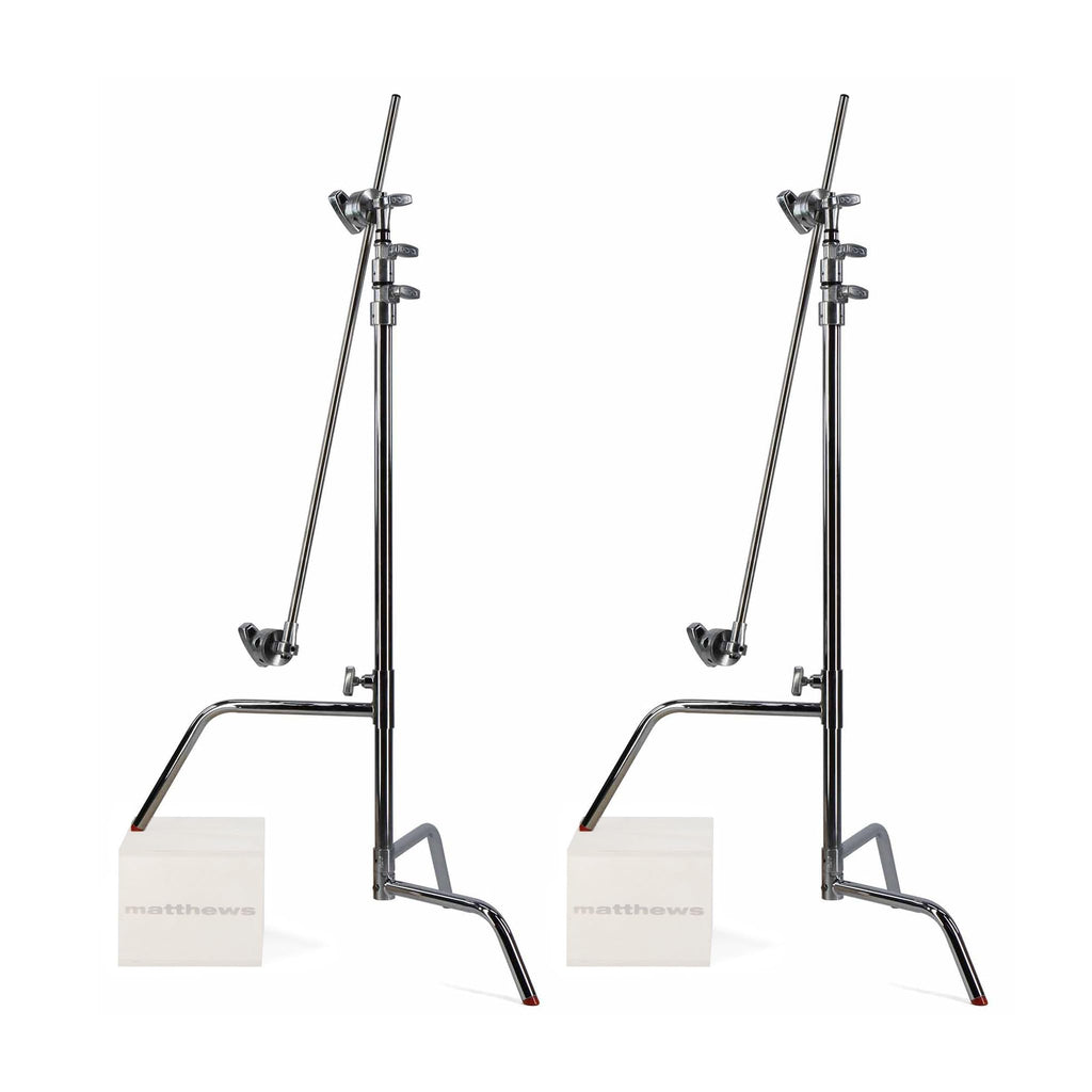Matthews 40" C-Stand w/Sliding Leg, Includes Grip Head & Arm Chrome - Studio Grade C-Stand Available in Black or Chrome, Professional Quality (Black)