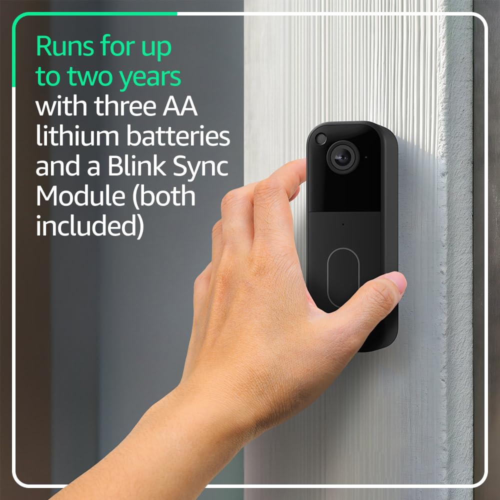 Blink Outdoor 4 â Wireless smart security camera, two-year battery life, 1080p HD day and infrared night live view, two-way talk. Sync Module Core included â 3 camera system