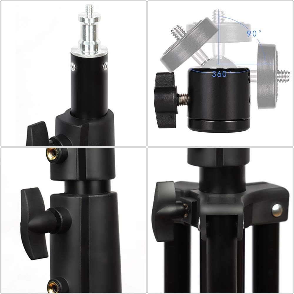 Aluminum Alloy Light Stand 9.5 Feet/2.8m Adjustable Spring Cushioned Photography Tripod for Photo Studio Speedlight Flashes, Ring Light, Photographic Equipments Thickening Flash Stand, 2 Pack