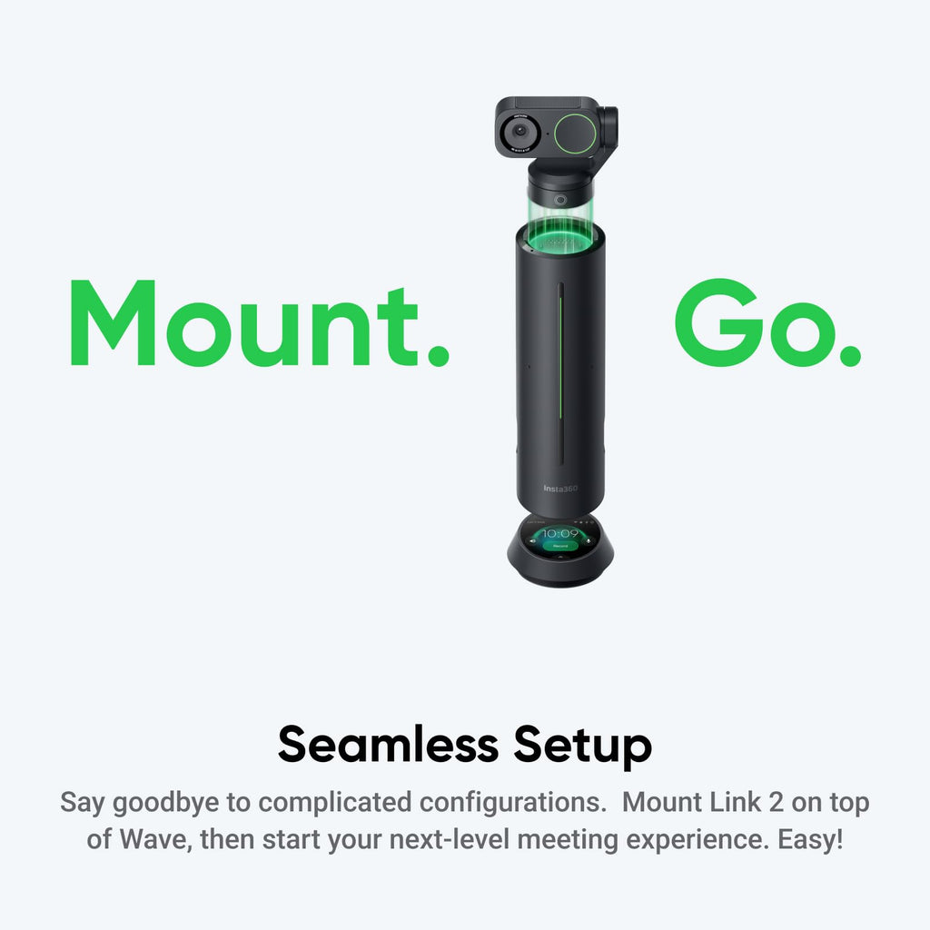 Insta360 Link 2 - PTZ 4K Webcam for PC/Mac, 1/2" Sensor, AI Tracking, HDR, AI Noise-Canceling Mic, Gesture Control for Streaming, Video Calls, Gaming, Works with Zoom, Teams, Twitch & More