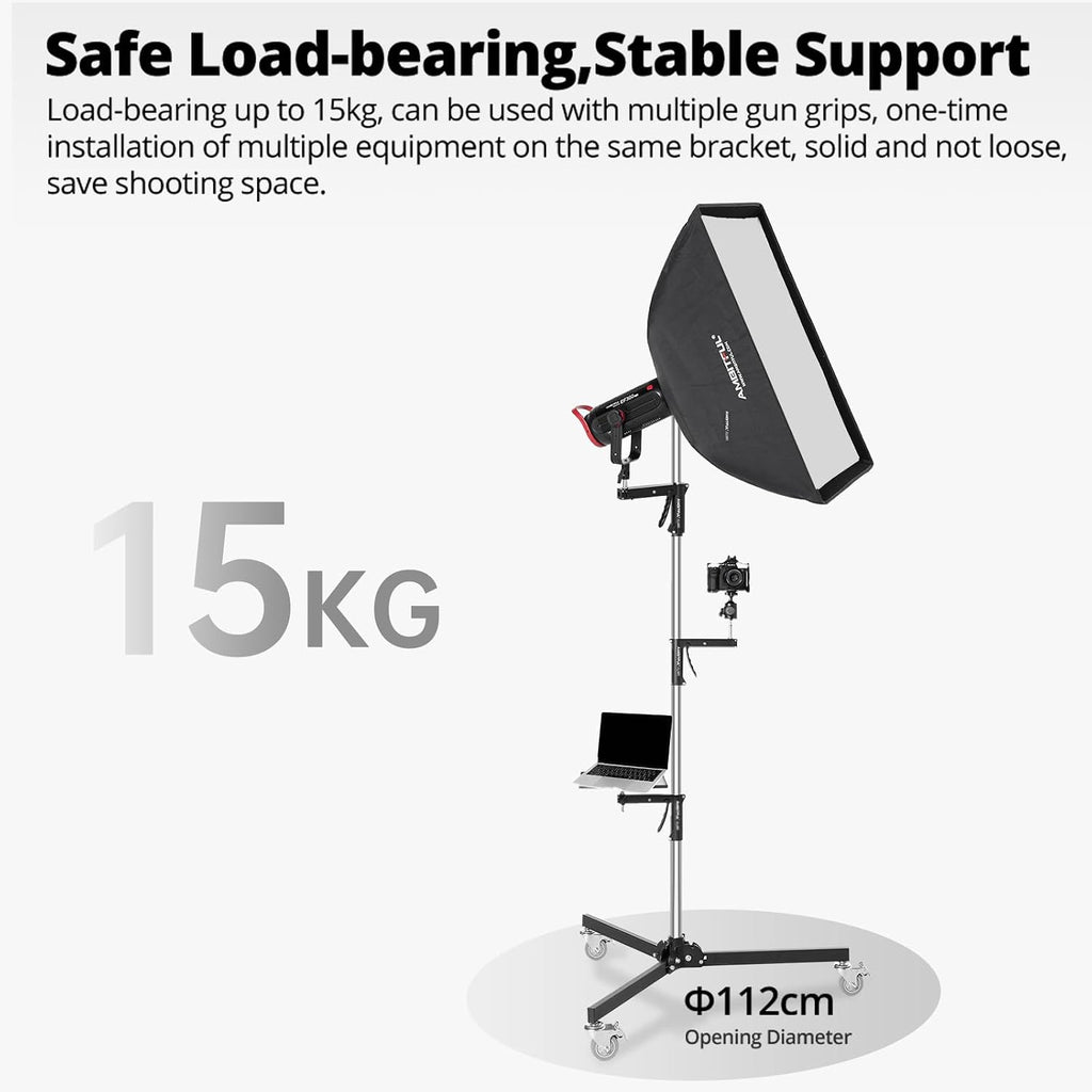 AMBITFUL 8.5FT Light Stand with Wheels, Heavy Duty for Studio Lights