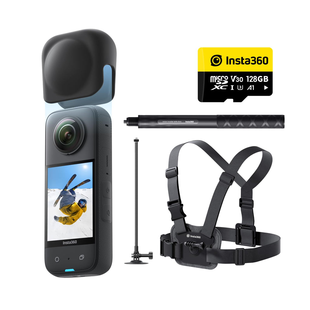 Insta360 X3, 360 Action Camera with 5.7K 360 Active HDR Video, 4K Single-Lens Camera, Waterproof, FlowState Stabilization, 2.29" Touchscreen, AI Editing, for Motorcycle, Wintersports and Vlogging