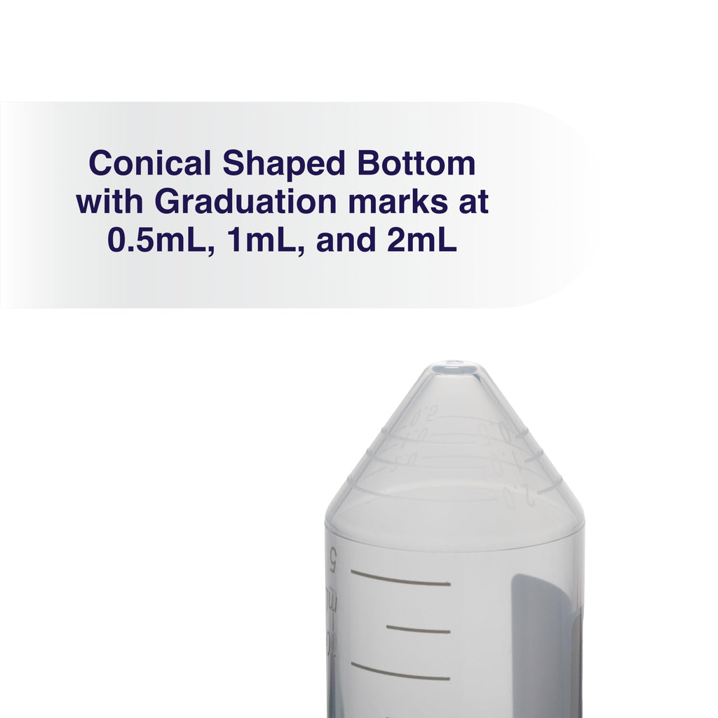 Kashi Scientific 50mL Self Standing Centrifuge Tubes with Screw Cap Lid, Lab Grade Polypropylene Plastic, Skirted, Printed Graduation, Write-on Spot [50mL Self-Standing, 500]