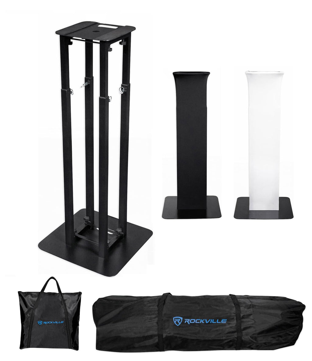 Rockville RTP32W White Totem Moving Head Light Stand with Scrims and Bags