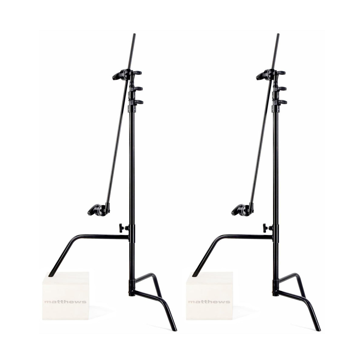 Matthews 40" C-Stand w/Sliding Leg, Includes Grip Head & Arm Chrome - Studio Grade C-Stand Available in Black or Chrome, Professional Quality (Black)