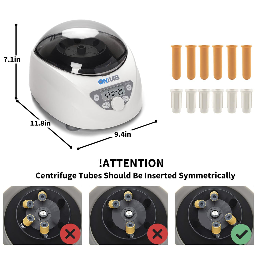 ONiLAB PRP Centrifuge, 8X15ml/10ml/7ml/1.5-5ml, 300-4000RPM, Max 1860Ãg