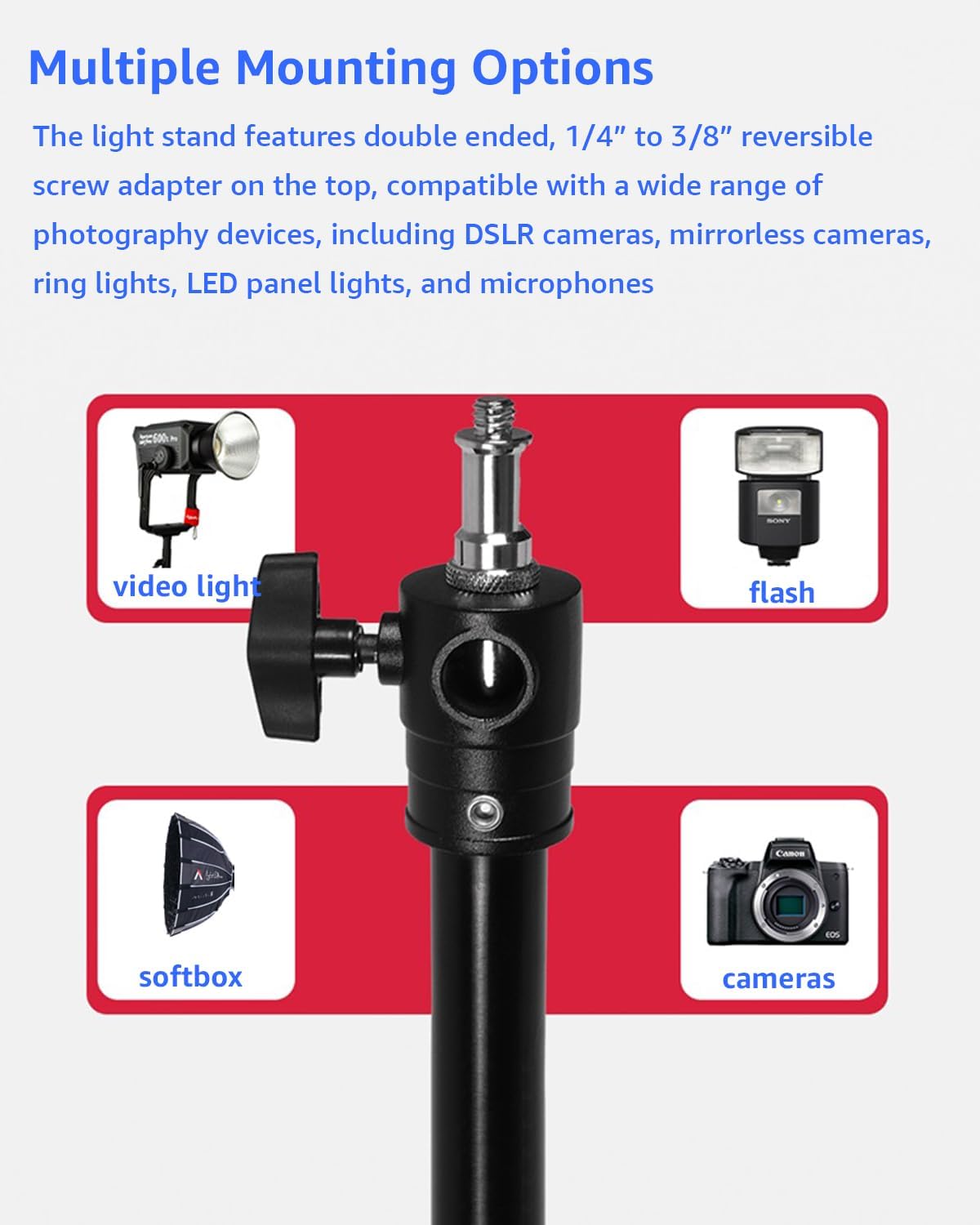 Amaran Aluminum Light Stand, 9.2ft/2.8m Adjustable Photography Stand
