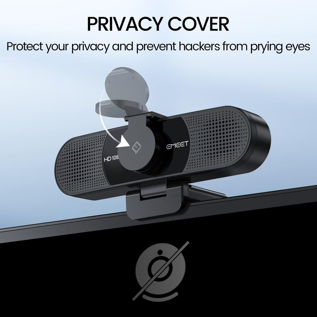 EMEET C960 Ultra 4K Webcam for Mac & PC, 1/1.5" Large Sensor, Metal Body