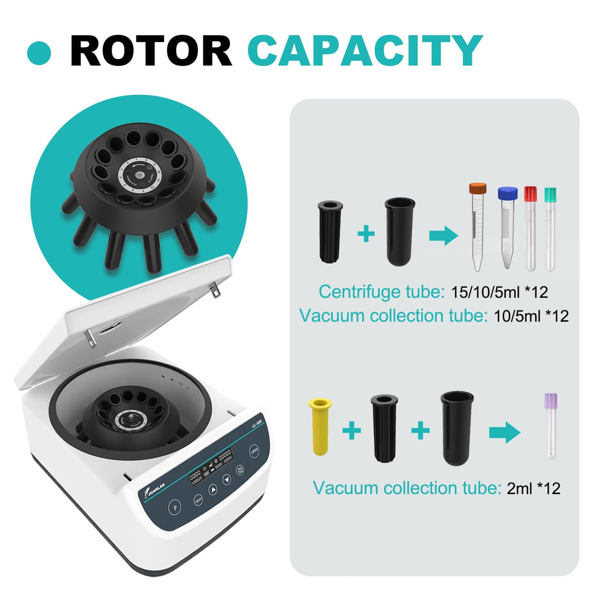 JOANLAB LC500-MP Microplate Centrifuge, 4Ã96-Well, 500-2000RPM