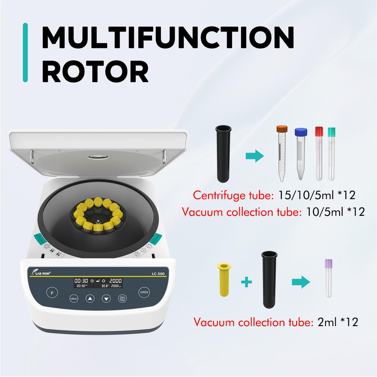 LAB FISH LC500-6 Lab Centrifuge, 500-4000RPM, 2146xg
