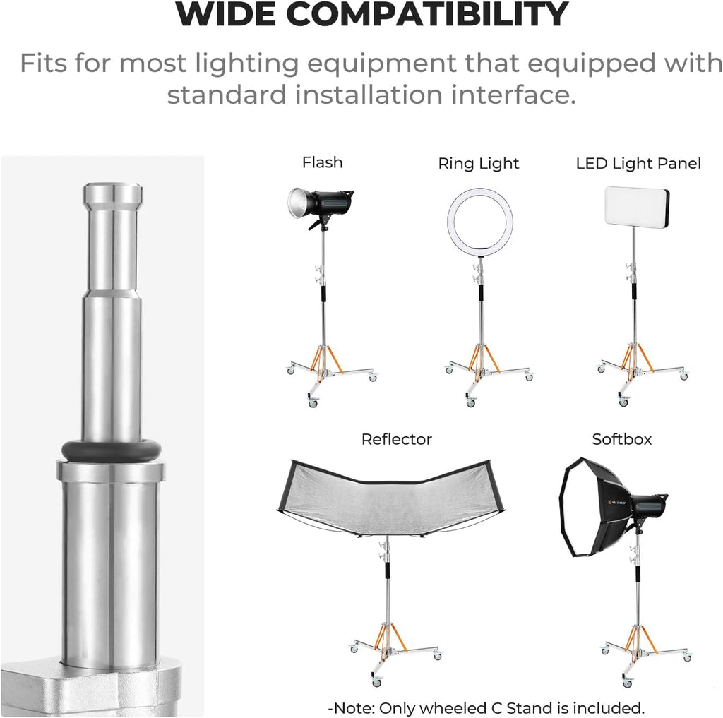 K&F CONCEPT Heavy Duty Light Stand with 360Â° Swivel Casters, 10ft/305cm