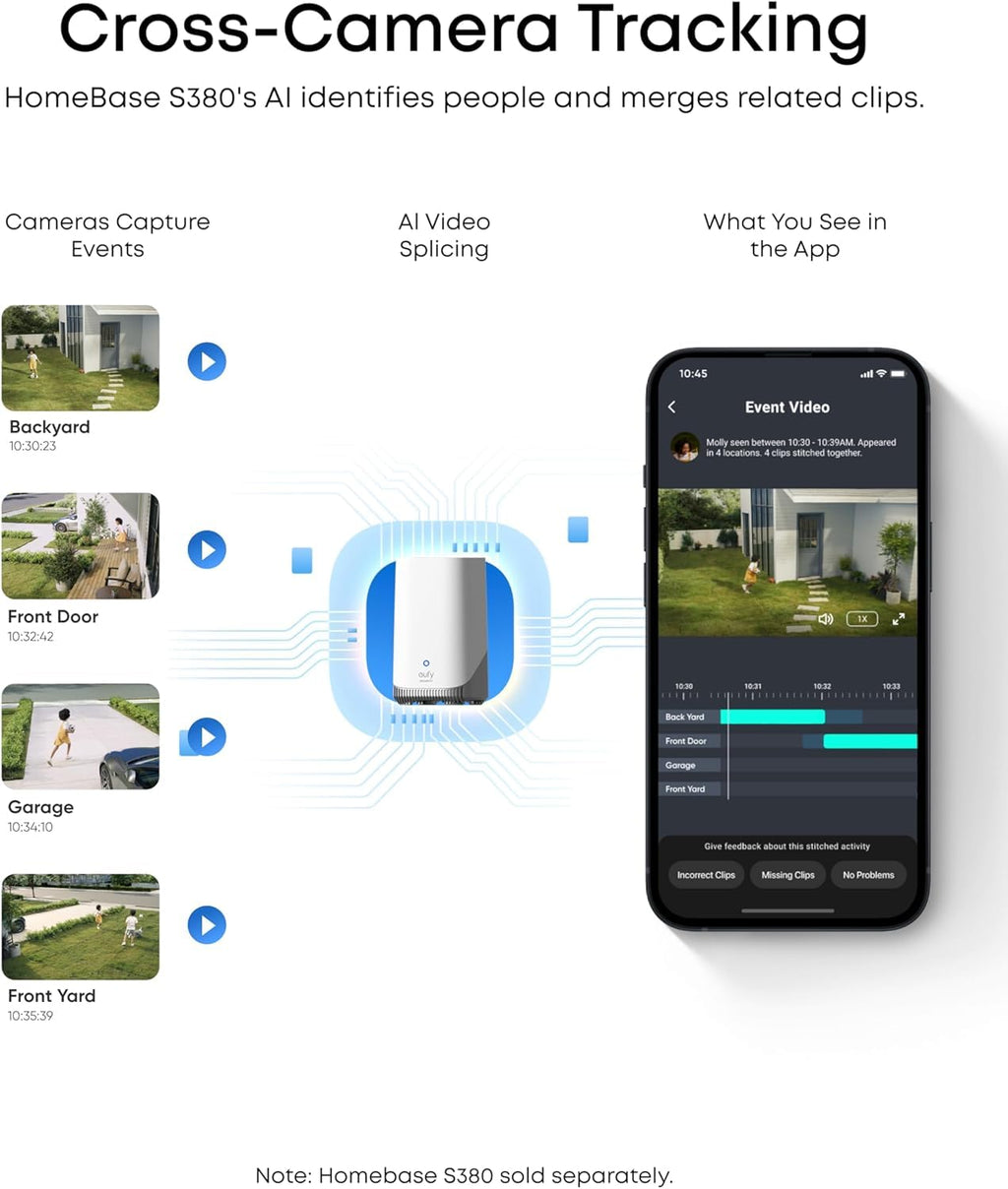 eufy Security SoloCam E42, 4-Cam Kit, 4K Solar Security Camera