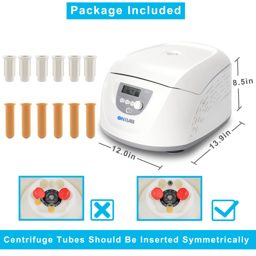 ONiLAB Benchtop Centrifuge, 6X50ml, 300-4000RPM, Max 1800Ãg