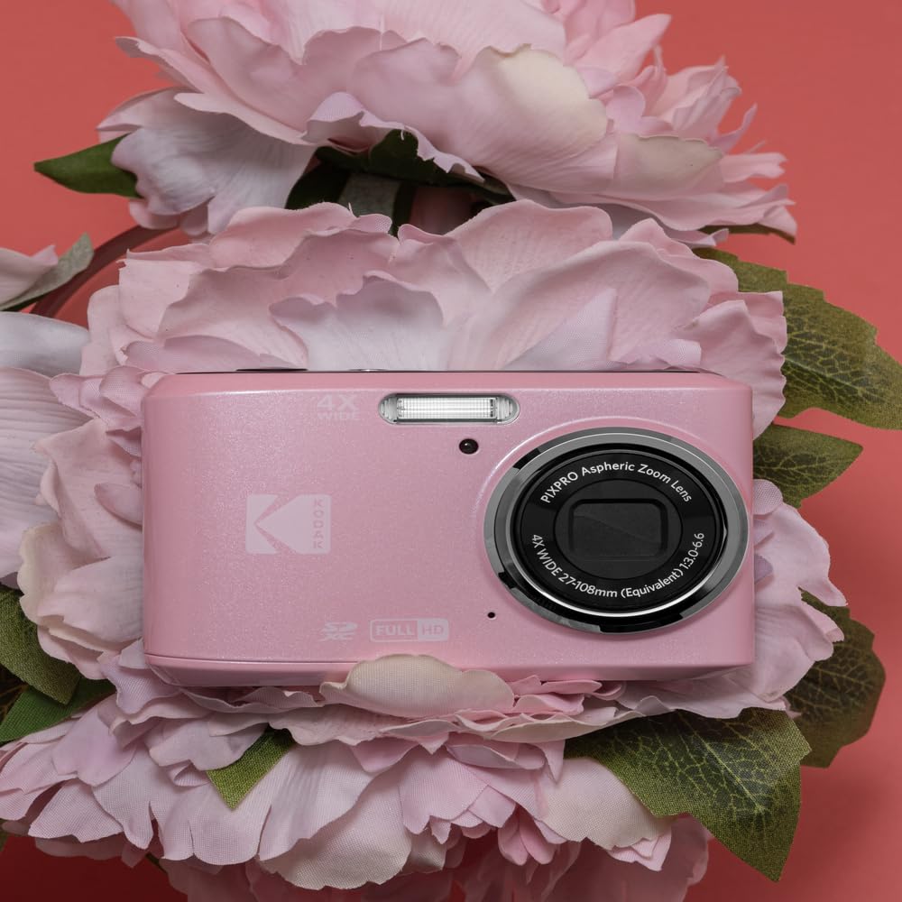 KODAK PIXPRO FZ45 16MP Compact Digital Camera, 4X Optical Zoom, AA, Black