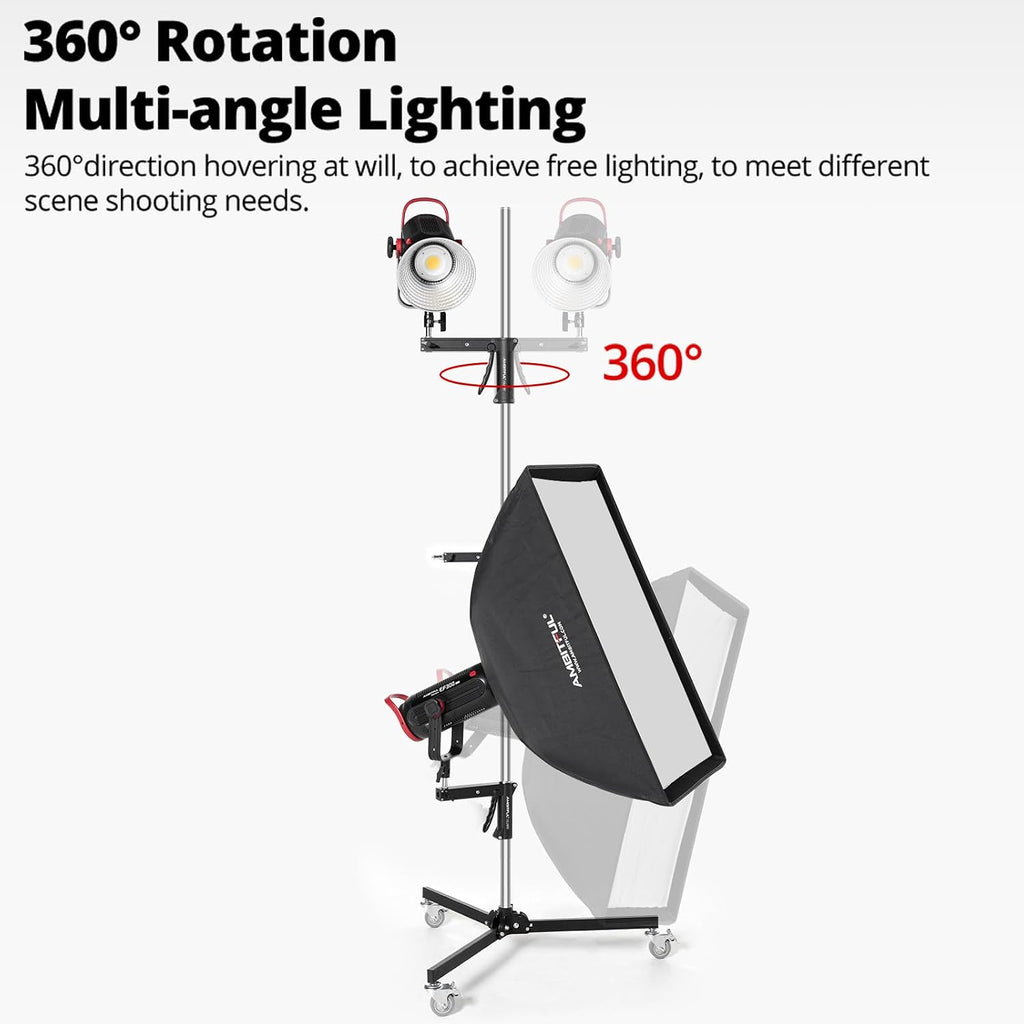AMBITFUL 8.5FT Light Stand with Wheels, Heavy Duty for Studio Lights