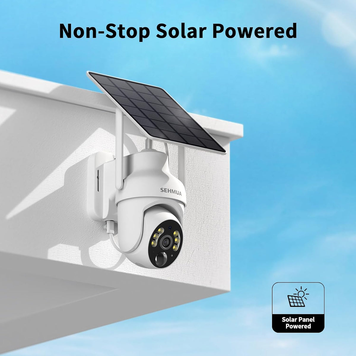SEHMUA 2K Solar Security Cameras Wireless Outdoor, 2 Pack 360Â° View Pan/Tilt WiFi Security Camera Outside with Color Night Vision,Easy to Install, PIR Alarm, 2-Way Audio