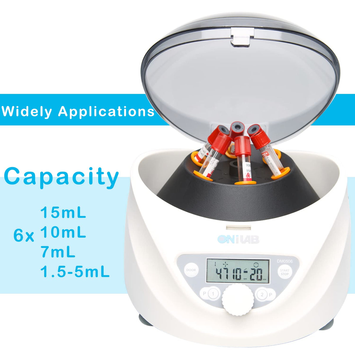 ONiLAB Benchtop Centrifuge, 6X50ml, 300-4000RPM, Max 1800Ãg