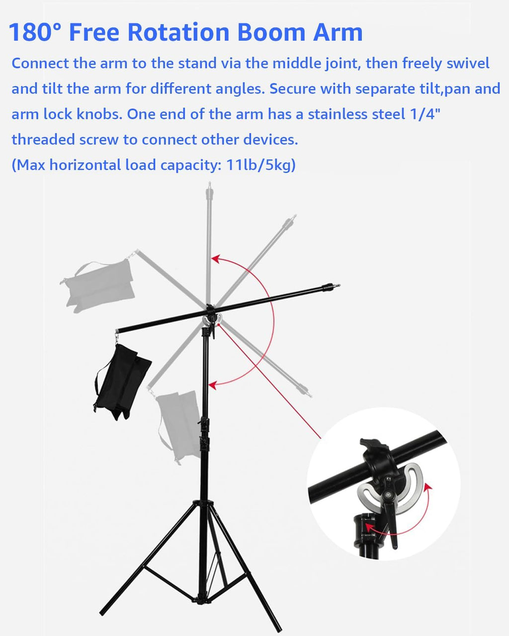 Amaran Aluminum Light Stand, 9.2ft/2.8m Adjustable Photography Stand