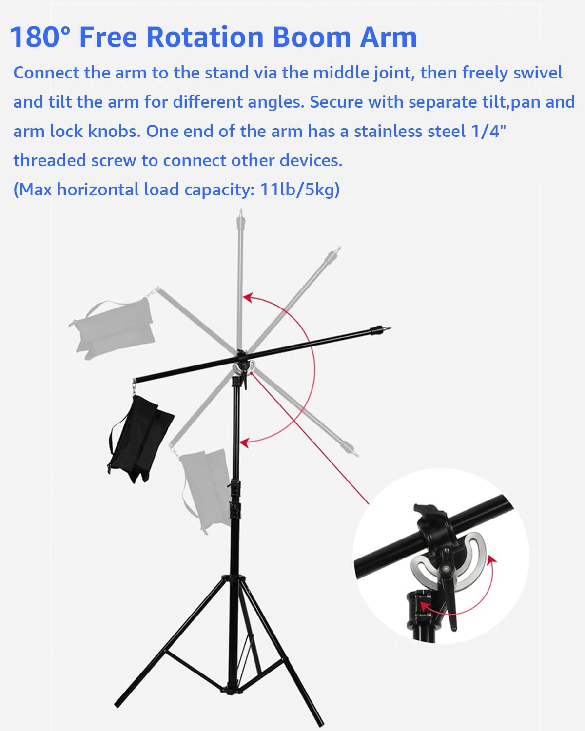 Amaran Aluminum Light Stand, 9.2ft/2.8m Adjustable Photography Stand