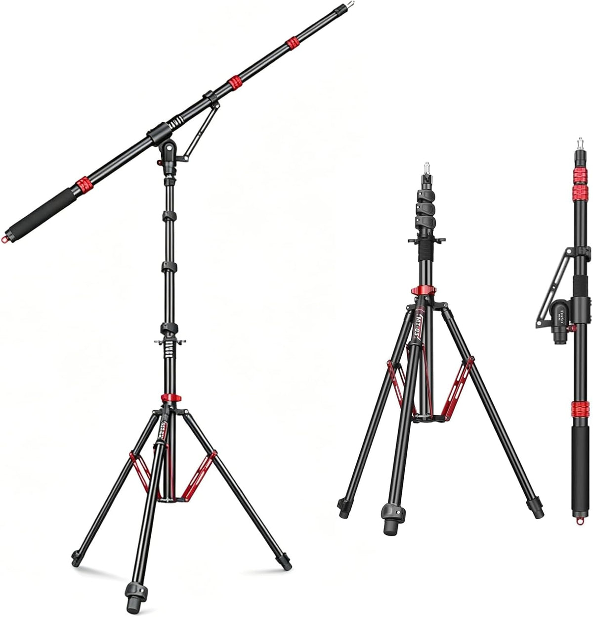 106in Adjustable Extension Photography Light Stand+Boom Arm for Light & C-Stands,Air-Cushioned Aluminum Photography Light Stand Tripod,with 1/4"+3/8â Screw for Softbox,Monolight, Photography,Softbox