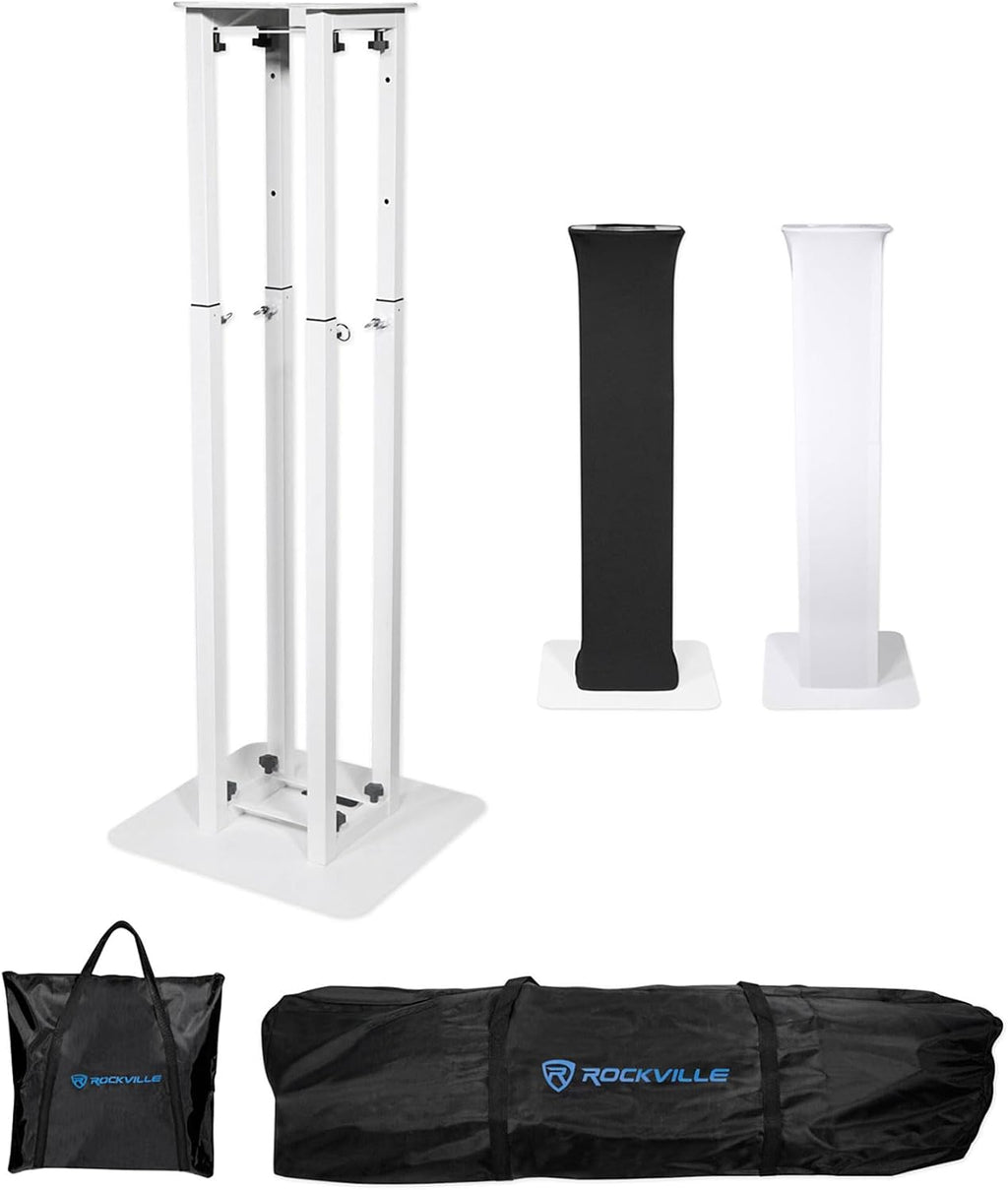 Rockville RTP32W White Totem Moving Head Light Stand with Scrims and Bags