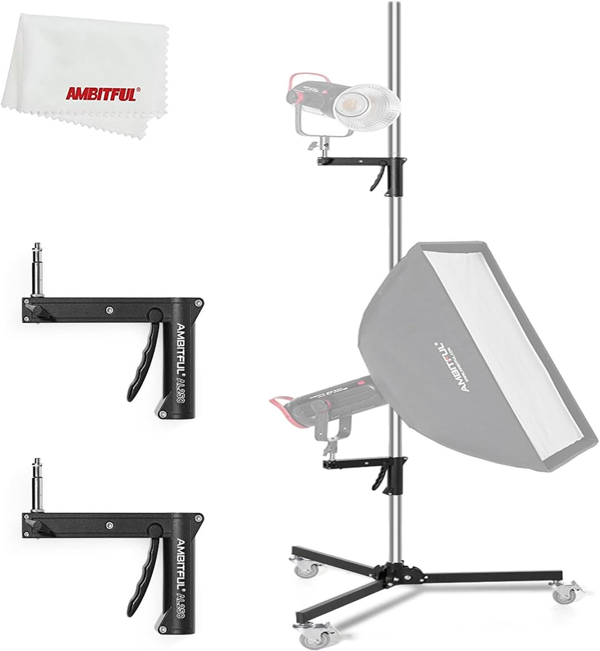 AMBITFUL 8.5FT Light Stand with Wheels, Heavy Duty for Studio Lights