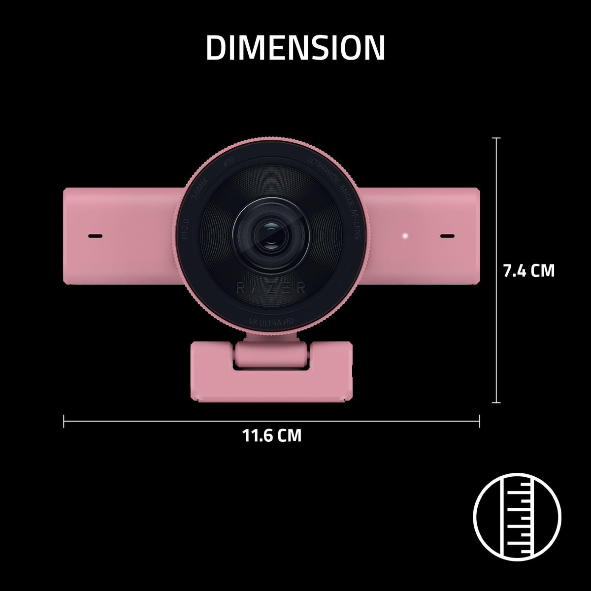 Razer Kiyo V2 Webcam for Streaming and Collaboration 4K 30Fps, Black
