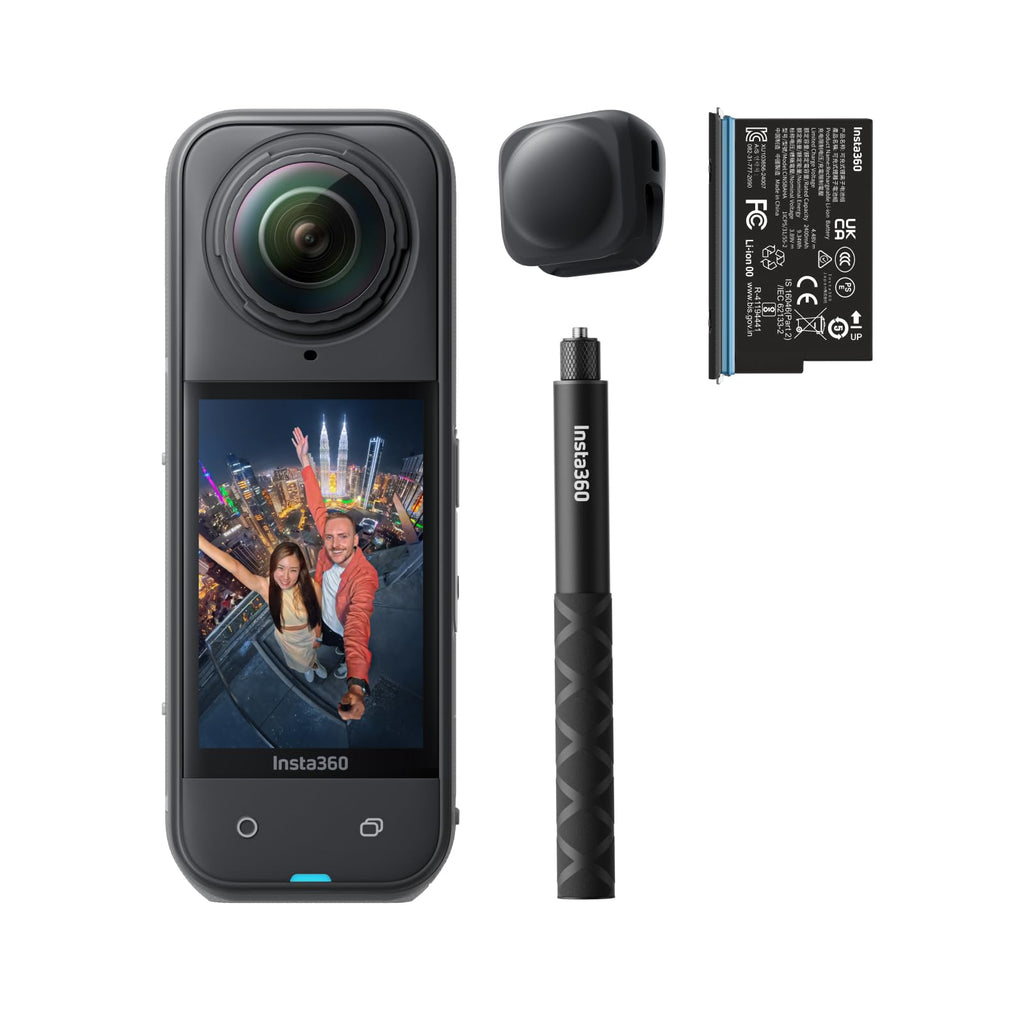 Insta360 X5 - Waterproof 8K 360Â° Action Camera, Leading Low Light, Invisible Selfie Stick Effect, Rugged and Replaceable Lens, 3-Hour Battery, Built-in Wind Guard, Stabilization, Triple AI Chip Design