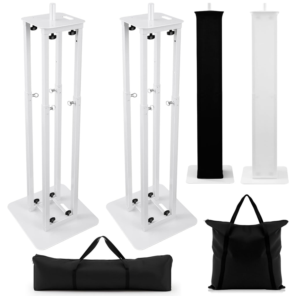 Cinnvoice 2 Set DJ Totem Light Stand Adjustable,3.3-5.8ft,White