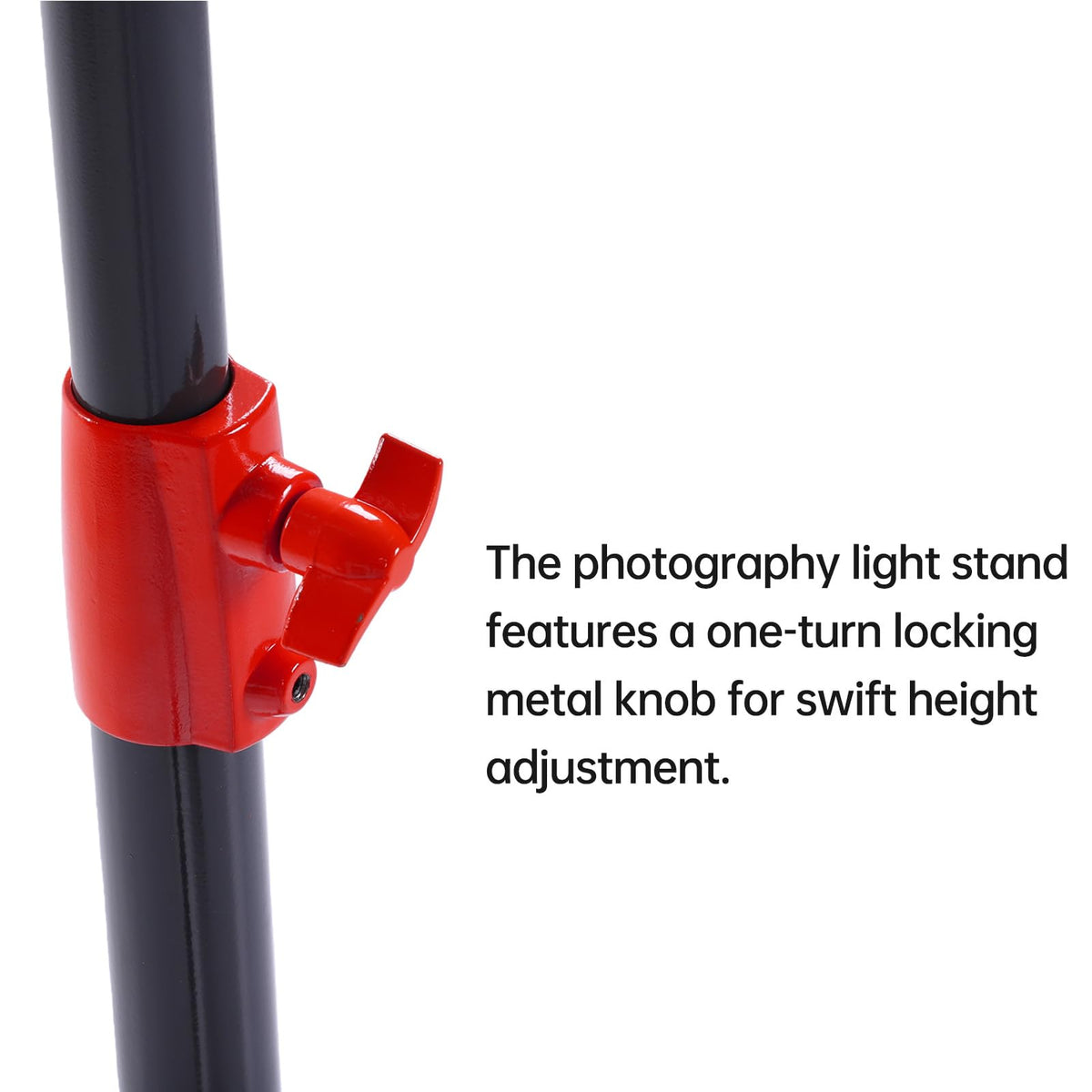 Yoidesu 3 Section Air Cushioned Light Stand, Heavy Duty Stainless Steel Photography Stand with 1/4 3/8 Inch Screw Mounts for Studio Video Recording Camera LED Light (Orange)