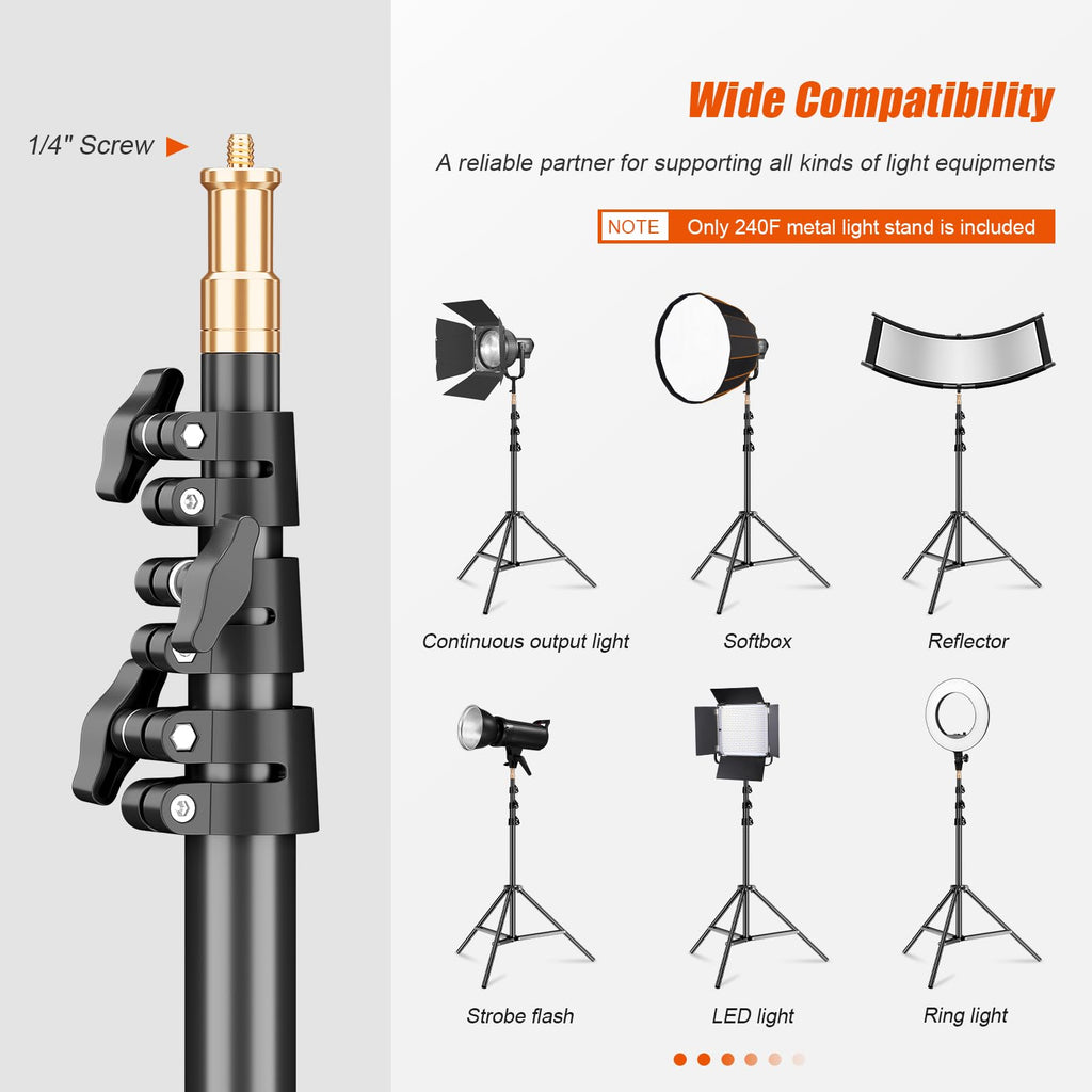 GODOX 380F Heavy Duty Light Stand 150in/12.6' Light Stand Spring Cushioned