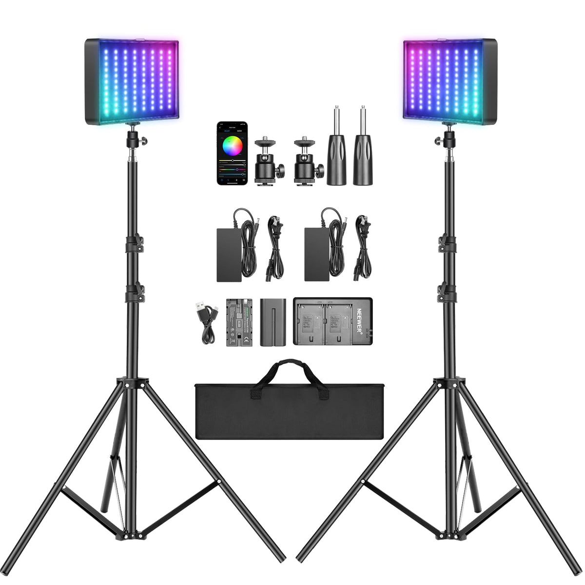 NEEWER 660 PRO RGB LED Video Light with App Control/Barn Door/U Bracket