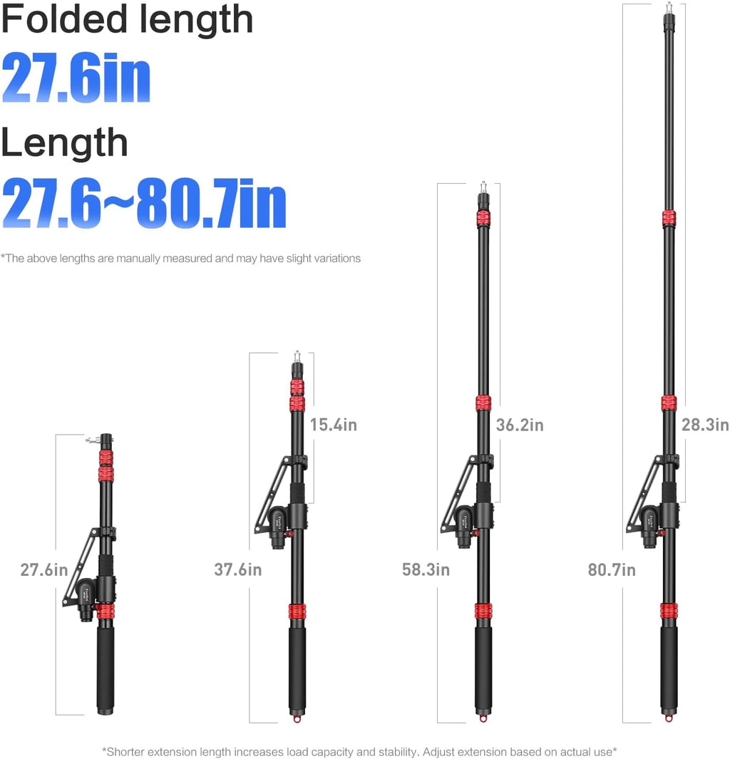 106in Adjustable Extension Photography Light Stand+Boom Arm for Light & C-Stands,Air-Cushioned Aluminum Photography Light Stand Tripod,with 1/4"+3/8â Screw for Softbox,Monolight, Photography,Softbox