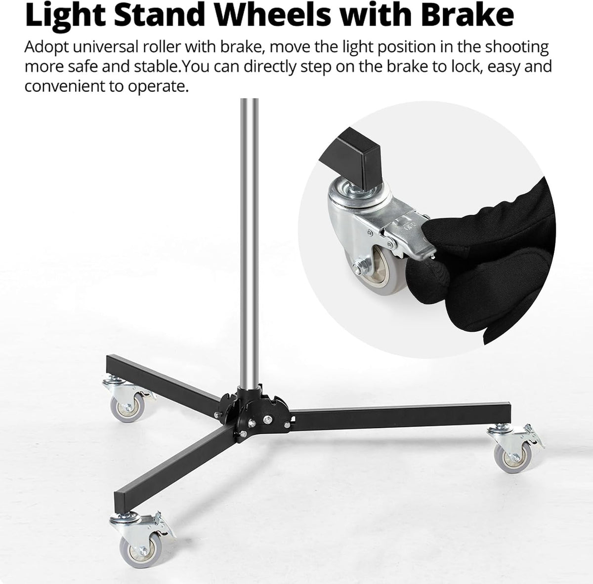 AMBITFUL 8.5FT Light Stand with Wheels, Heavy Duty for Studio Lights