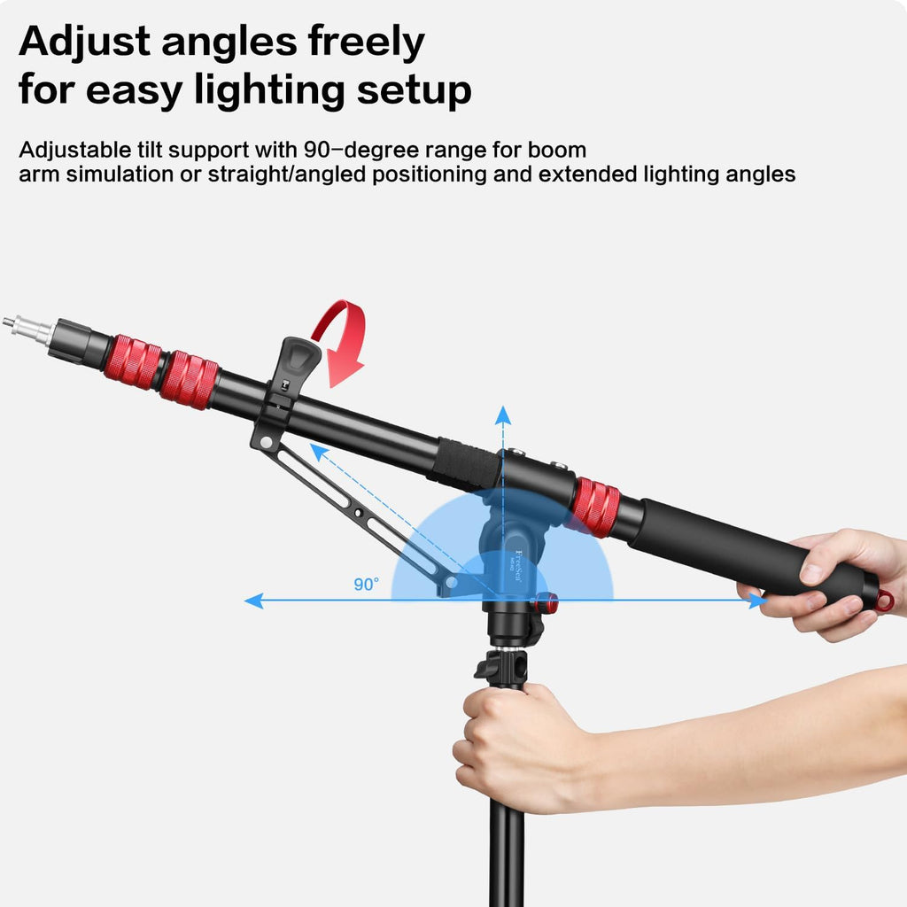 106in Adjustable Extension Photography Light Stand+Boom Arm for Light & C-Stands,Air-Cushioned Aluminum Photography Light Stand Tripod,with 1/4"+3/8â Screw for Softbox,Monolight, Photography,Softbox