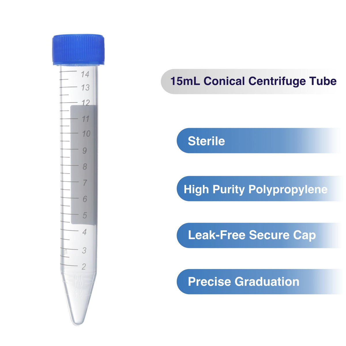 Kashi Scientific 50mL Self Standing Centrifuge Tubes with Screw Cap Lid, Lab Grade Polypropylene Plastic, Skirted, Printed Graduation, Write-on Spot [50mL Self-Standing, 500]