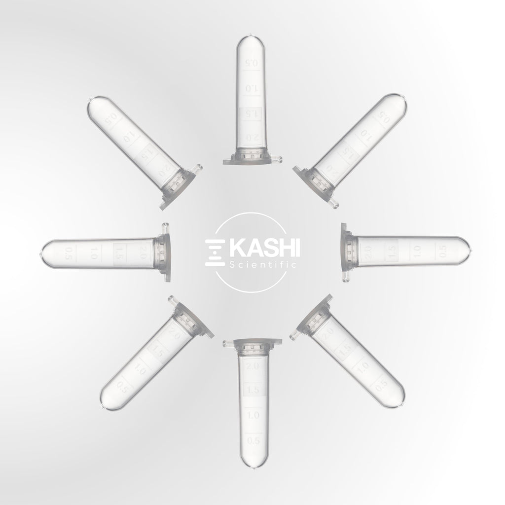 Kashi Scientific 50mL Self Standing Centrifuge Tubes with Screw Cap Lid, Lab Grade Polypropylene Plastic, Skirted, Printed Graduation, Write-on Spot [50mL Self-Standing, 500]