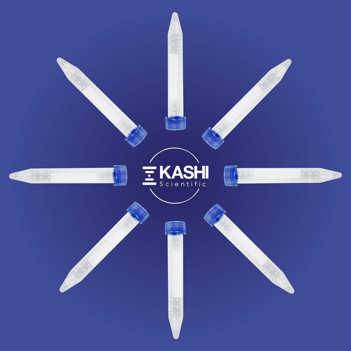 Kashi Scientific 50mL Self Standing Centrifuge Tubes with Screw Cap Lid, Lab Grade Polypropylene Plastic, Skirted, Printed Graduation, Write-on Spot [50mL Self-Standing, 500]
