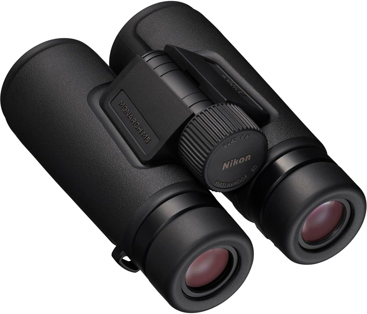 NIKON Monarch M5 Binoculars | Waterproof Fogproof ED Glass Optics with Dielectric Prism Coating | Bright High-Resolution Outdoor Binoculars for Birdwatching, Hiking & Wildlife, 8x42