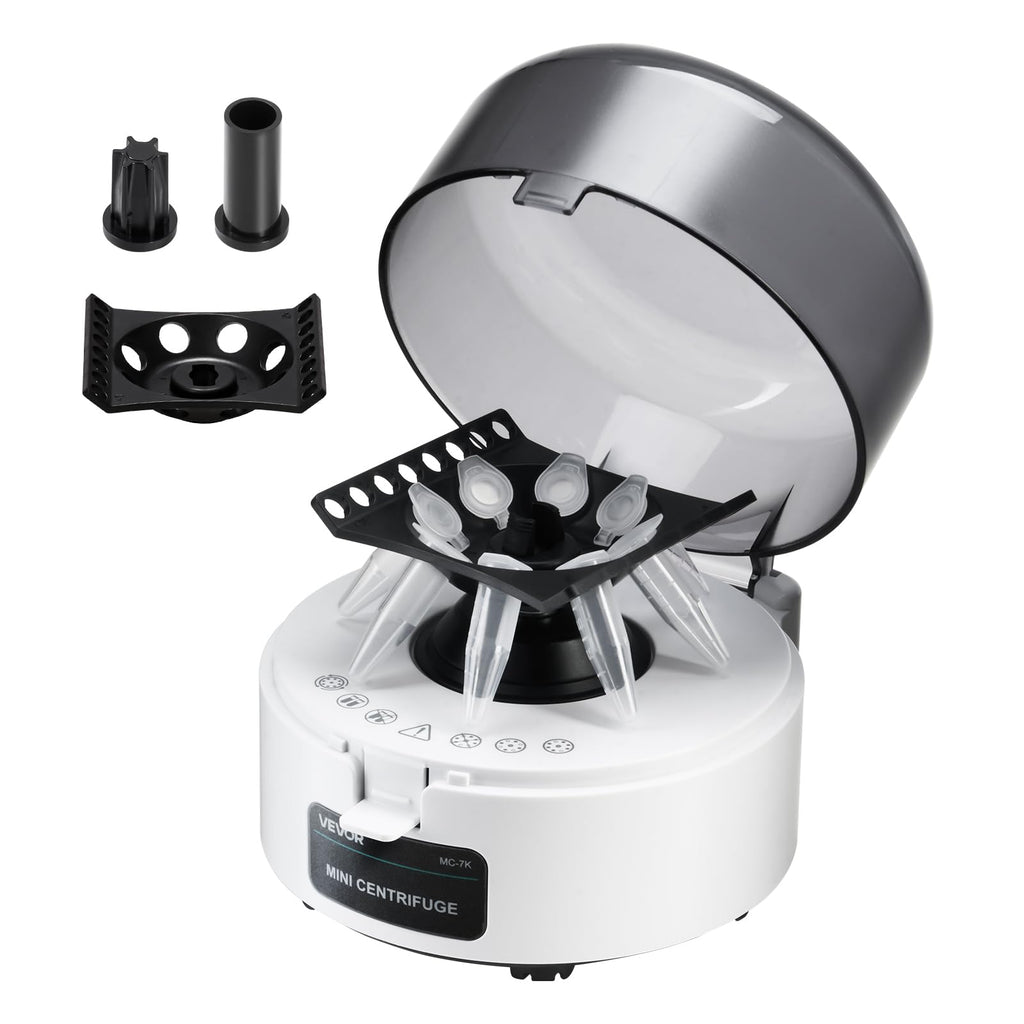 VEVOR Centrifuge Machine, 100-2100xg RCF Electric Laboratory Centrifuge Machine with 1 Rotor for 2/5/10/15/50ml Tube Capacity, Low Speed 500-4000rpm with Timer, Widely Used in Various Experiments