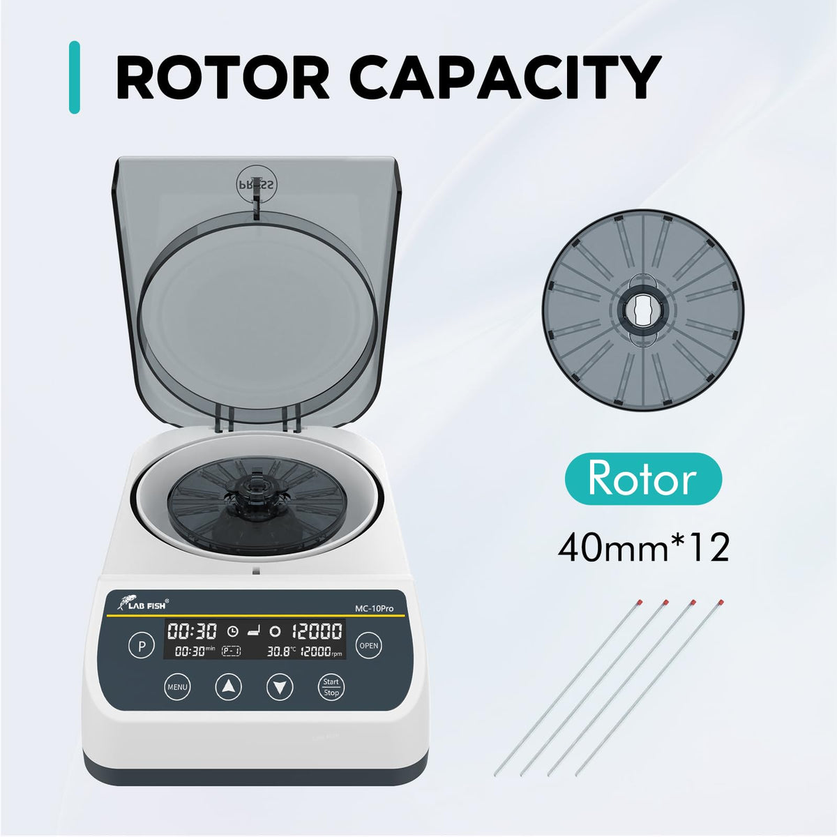 LAB FISH MC-12PRO High-Speed Centrifuge, 1000-12000RPM 9660xg